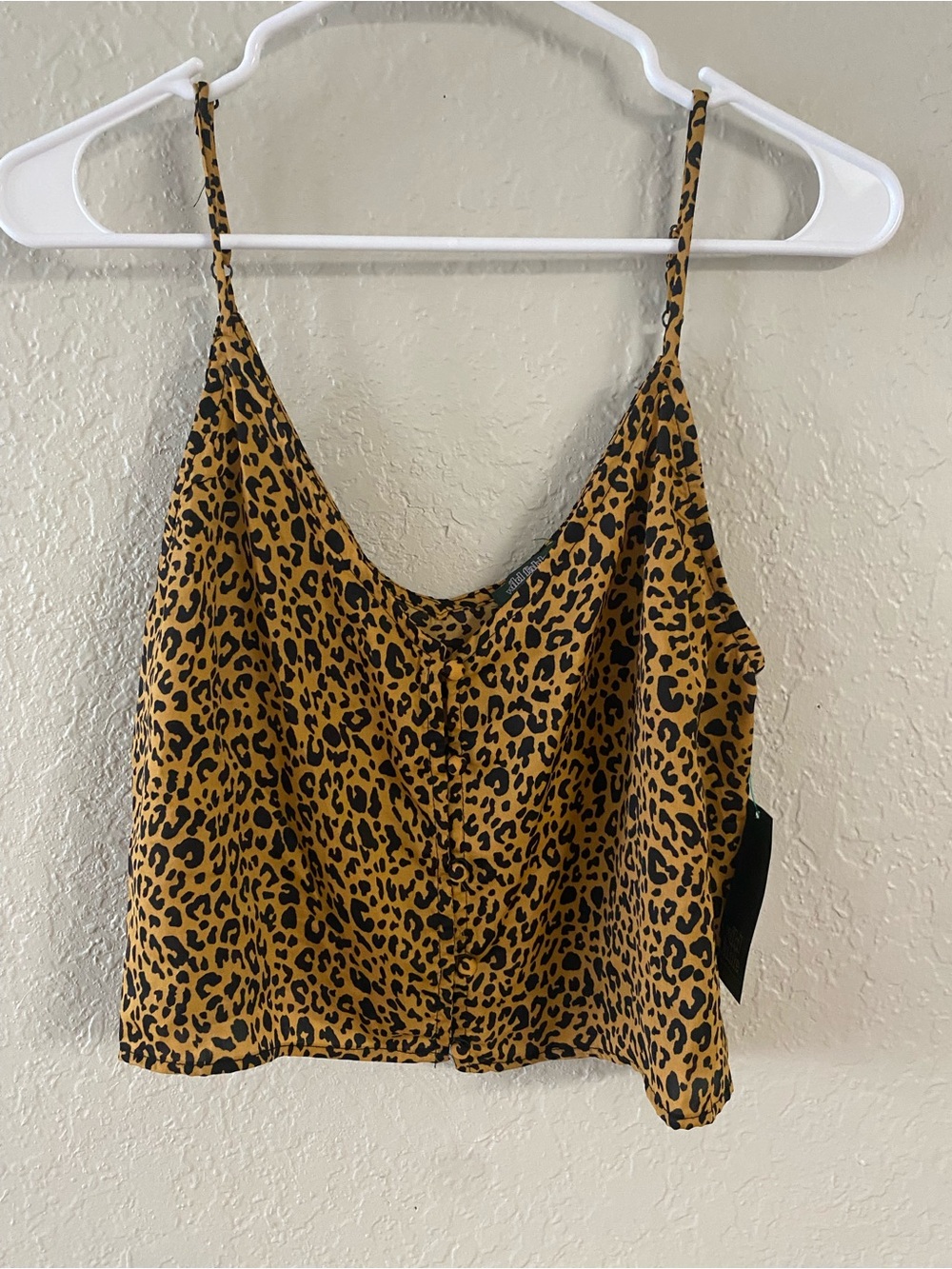 wild fable Leopard-Print Spaghetti Strap Cami in Mustard and Black